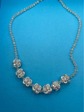 Cluster Crystal necklace With Pink